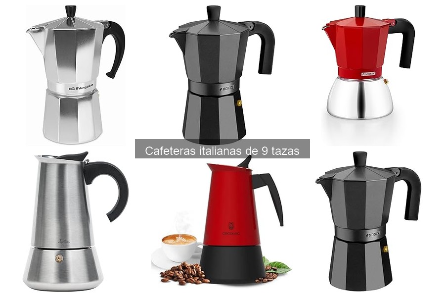 Comparativa de cafeteras italianas de 6, 9 y 12 tazas