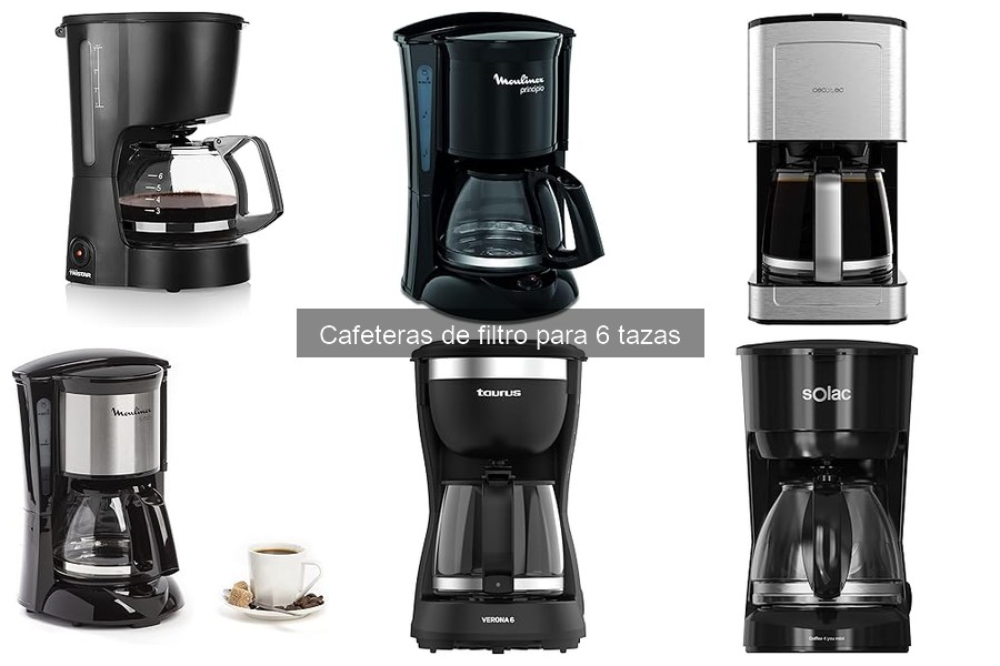¿Cuánto café molido usar en una cafetera de filtro de 6 tazas?