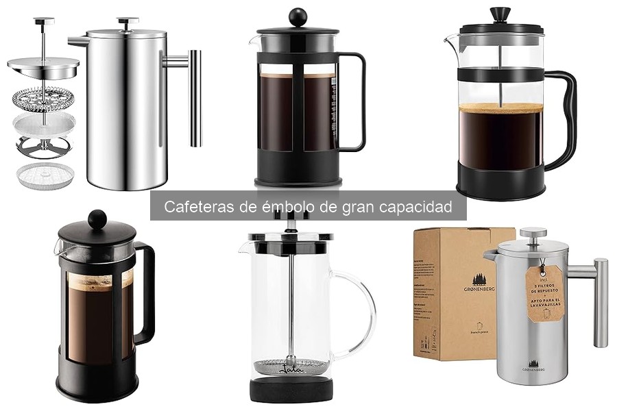 ¿Cuánto café preparar en una cafetera de émbolo grande?