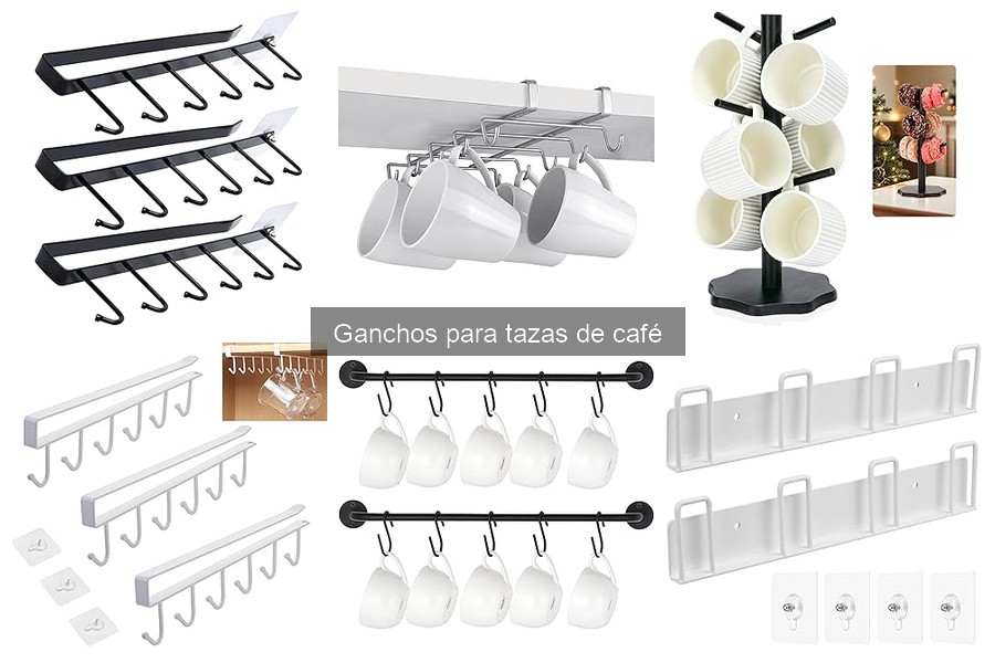 Ideas creativas para organizar tus tazas de café con ganchos