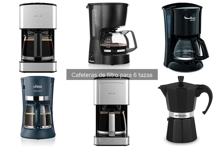 Opiniones de usuarios sobre cafeteras de filtro de 6 tazas