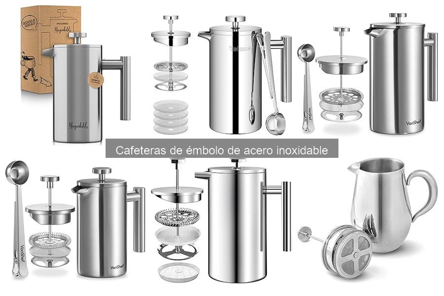 ¿Qué es una cafetera de émbolo de acero inoxidable?