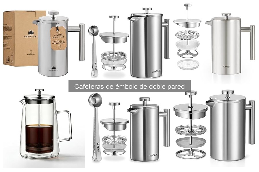 ¿Qué es una cafetera de émbolo de doble pared?