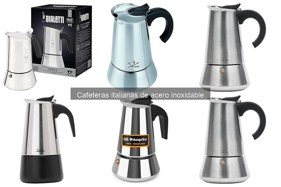 Recetas de café con cafeteras italianas de acero inoxidable
