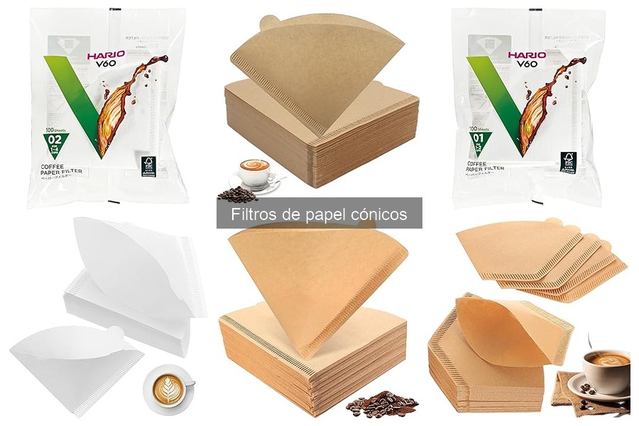 Tipos de filtros de papel cónicos para café en casa