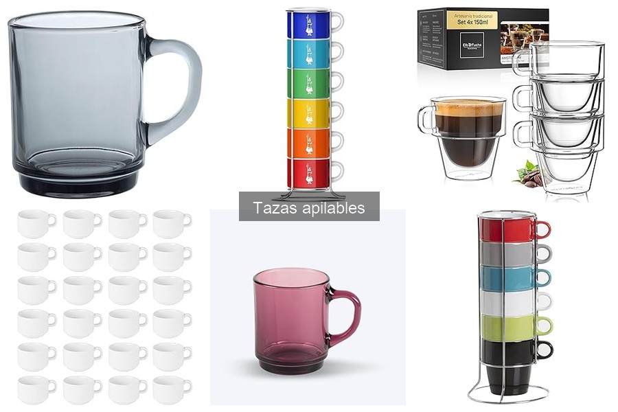 Tipos de tazas apilables: materiales y capacidades