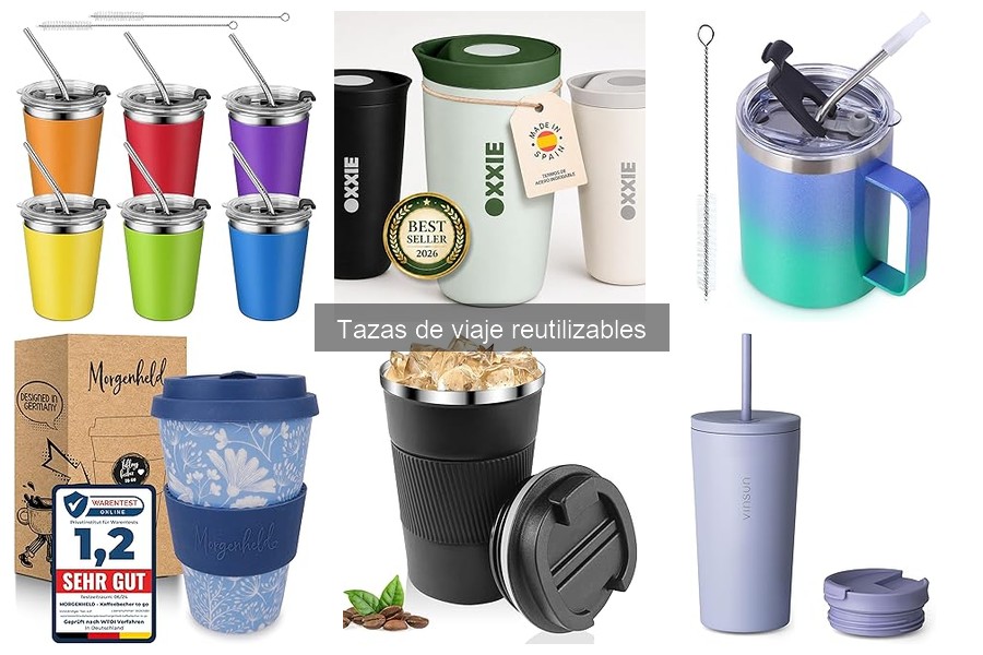 Tipos de tazas de viaje reutilizables para café